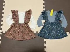 赤ちゃんの女の子用 長袖ボディスーツ＆フラワーオーバーオール