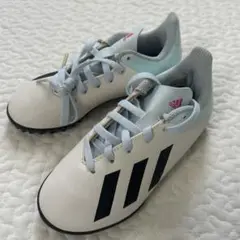 adidas サッカーシューズ ホワイト/ブラック/ライトブルー