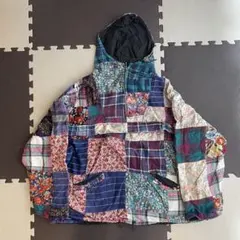 Kapital パッチワーク柄転写プリントナイロンブルゾン 花柄 再構築 