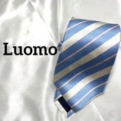 ✨️タグ付き✨️Luomo ルオモ ネクタイ ブルー×ホワイト ストライプ