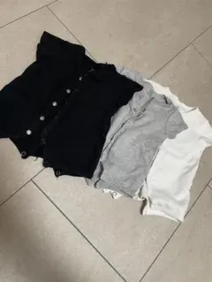 新生児肌着　モノトーン　ベビーロンパース（56サイズ）3枚セット