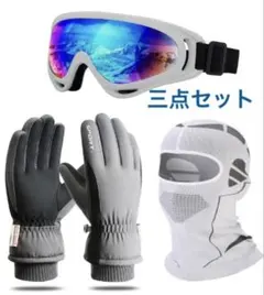 スキー用グローブ　スキー手袋とスキー用ゴーグル 防寒ネックウォーマー3点セット