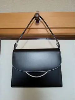 ブラックフォーマルバッグ パール装飾付き