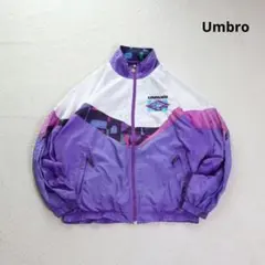 は*様 90s～00s UMBRO アンブロ ナイロンジャケット M 紫 白 刺