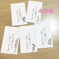 シンプルサンキューカード 手書き ボタニカル 40枚　No.20