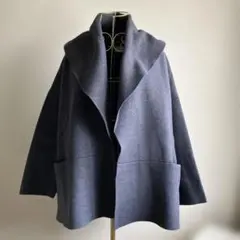 green label relaxingショールカラー ニットジャケット グレー