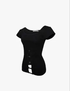 layered hook tops black - メルカリ