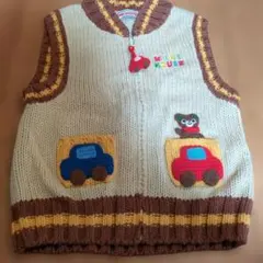ミキハウス ベビーベスト 車刺繍