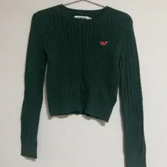 kirsh キルシー　スモールチェリーラウンドニット　グリーン