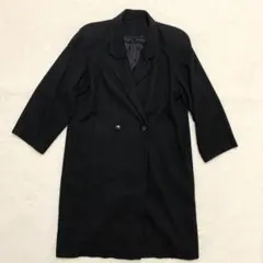 d*3様 カシミヤ100% ダブル チェスターコート 黒 肩パッド入り