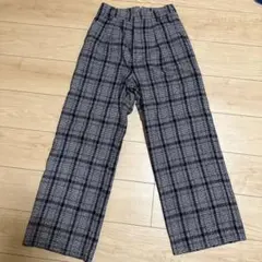 フリーズマート　黒と白のチェック柄 ワイドパンツ