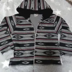 エスニック柄フード付きパーカー