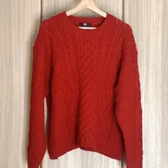 UNIQLO ユニクロ 3XL 大きいサイズ クルーネックニット レッド 赤