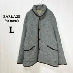 BARRAGE ウール ジャケット コート L グレー アウター 上品 秋冬