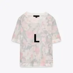 【サイズL】ZARA 花柄 ニット トップスのサムネイル