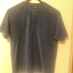 【目玉】WiiLounge ネイビー ボタン付きパイル調Tシャツ