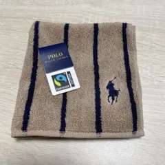 【新品タグ付】ポロ ラルフローレン タオルハンカチ ストライプ ベージュ ギフト
