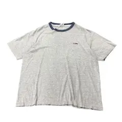 USA製 TOMMY JEANS リンガーTシャツ　ワンポイント刺繍　8Sb
