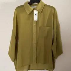 未使用　シアーボックスシャツ　LBC Lサイズ　マスタードのサムネイル