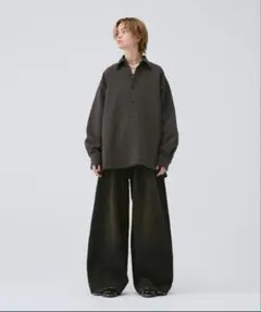 soerte ワイドバギーヴィンテージライクデニムパンツ