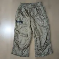 Y2K00sナイキNIKEストライプナイロンパンツ膝下七分丈プリントロゴ