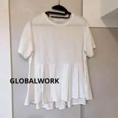 GLOBAL WORK ペプラムTシャツ ホワイト Mサイズのサムネイル