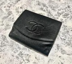 CHANEL シャネル　キャビアスキン　二つ折り財布 ココマーク
