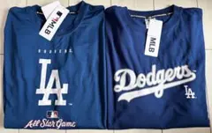 新品　4Lサイズ　MLBドジャース　半袖Tシャツ　2枚セット　ブルー