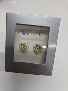 Christian Dior ハート イヤリング ゴールド