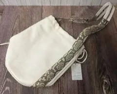 未使用 本革ショルダーバックpliable TOKYO パイソン 蛇革 タグつき 