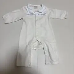 petit-main 刺繍付きホワイトロンパース