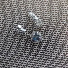 シルバー925 ハート型イヤリング カラフルストーン