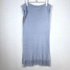 水色. フリンジ ストール　 マフラー