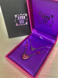 美品　ANNA SUI ネックレス　蝶　ハート　箱付き