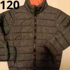 ダウンジャケット 120cm　黒　迷彩柄　キルティング　中綿コート　カーキ