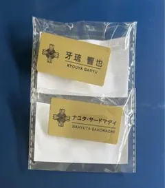 逆転裁判　メモリーオブ検事　カプくじ　缶バッジ　牙琉響也　ナユタ　2個セット