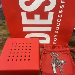 DIESEL シルバーネックレス 専用ポーチ付き