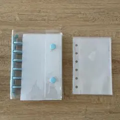 シール帳 A7 ブルー クリア バインダー リフィル10枚付き