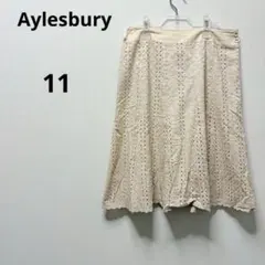 アリスバーリー　膝丈フレアスカート ピンクベージュ 総柄　繊細刺繍　上品　春秋のサムネイル