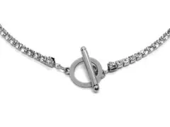 ステンレス キュービックジルコニア マンテル チョーカー ネックレス #3