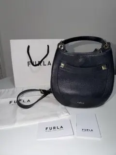 フルラ アフロディーテ ミニ 2way ショルダーバック 黒 レザー
