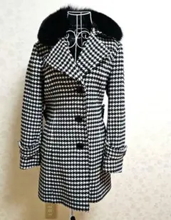 美品 アリス+オリビア フォックスファーステンカラーコート S~M*JD51