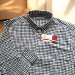 ハッシュパピー メンズ 長袖 フランネルシャツ ブルー系/LL