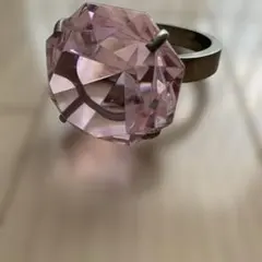ピンク ビッグストーン リング型 置物