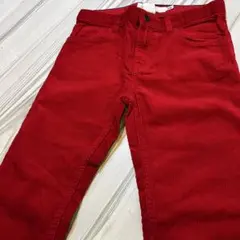 未使用【H&M】クリスマス 赤 ロングパンツ サンタ サイズ128 コーデュロイ