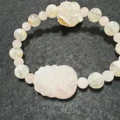 ちいかわ 水晶 くすみカラー 天然石 パワーストーン ブレスレット