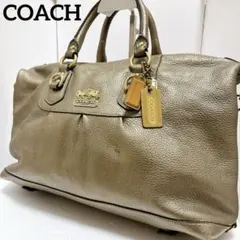COACH コーチ 2way ボストンバッグ マディソン レザー 馬車 ゴールドのサムネイル