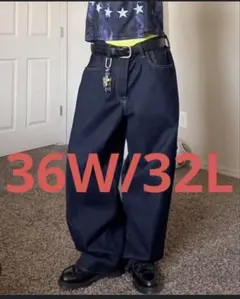 GAP スーパーバギーデニム 36W32L ダークリンス