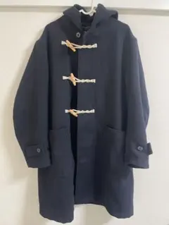 ネイビー ダッフルコート ウール混合