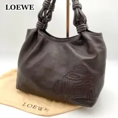 emknt様専用✨LOEWE フラメンコ ハンドバッグ 茶色 レザー アナグラム